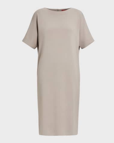 Marina Rinaldi Plus Size Chieti Pleated Jersey T-Shirt Dress