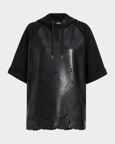 Marina Rinaldi Plus Size Addobbo Hooded Cutout Top