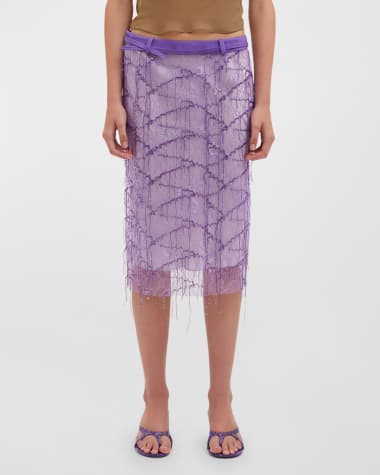 Christopher Esber Beaded Ivy Lace Skirt