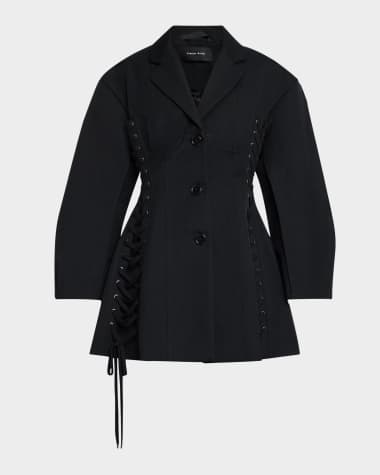 Simone Rocha Puff-Sleeve Sculpted Corset Jacket
