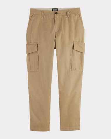 Scotch & Soda Men's Loose Tapered Cotton Twill Cargo Pants
