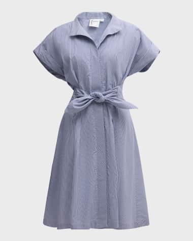 Finley Rocky Striped Tie-Waist Cotton Shirtdress