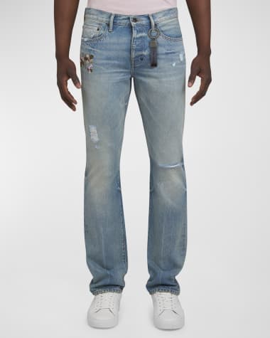 PRPS Men's Peony Embroidered Jeans