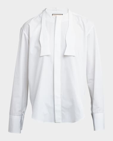 Plan C Bow Tie Long-Sleeve Button-Down Shirt