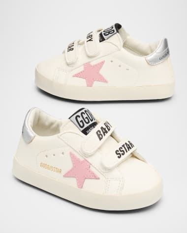 Golden Goose Girl's School Leather Low Top Sneakers, Baby