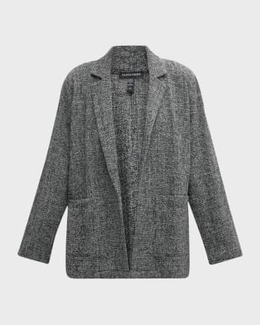 Eileen Fisher Open-Front Organic Cotton Tweed Blazer