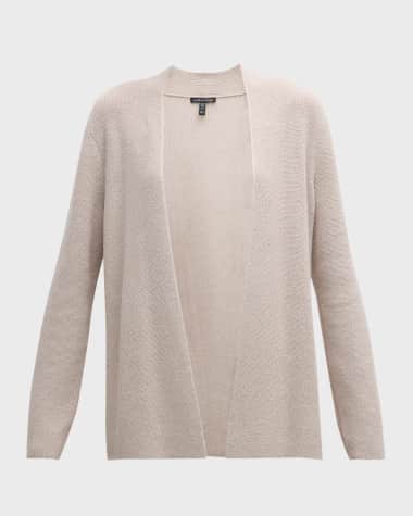 Eileen Fisher Open-Front Organic Cotton Crepe Cardigan