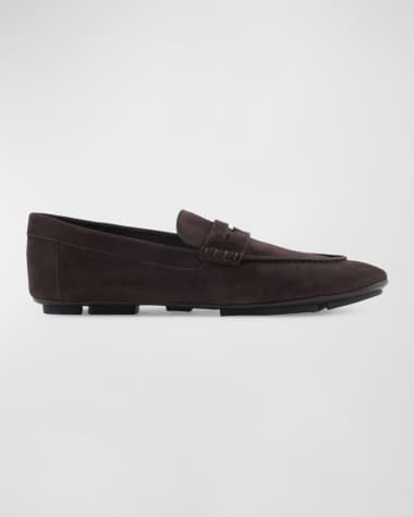 Giorgio Armani Men's Suede Driver Penny Loafers