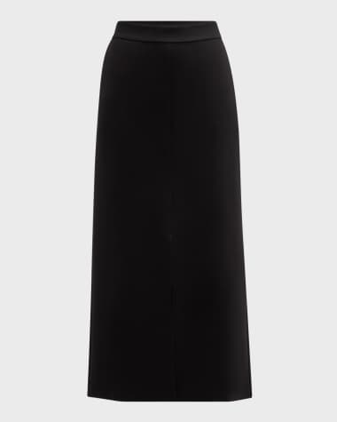 Eileen Fisher Straight Front-Slit Flex Ponte Maxi Skirt
