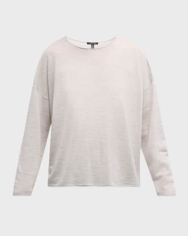 Eileen Fisher Petite Crewneck Merino Wool Pullover