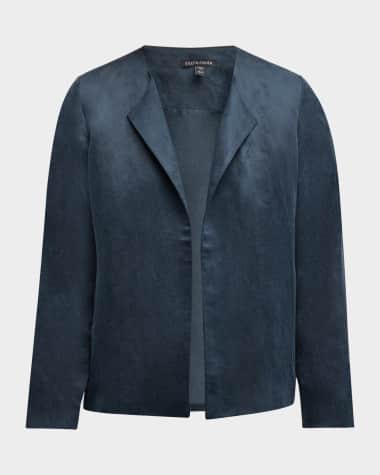 Eileen Fisher Open-Front Satin Jacket