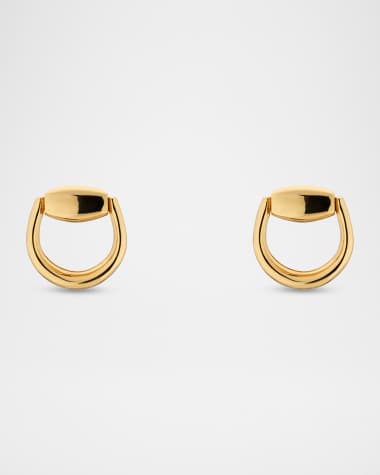 Gucci 18K Yellow Gold Horsebit Stud Earrings