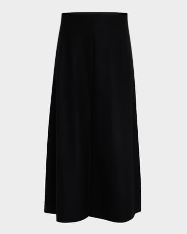 Eileen Fisher A-Line Boiled Wool Jersey Midi Skirt