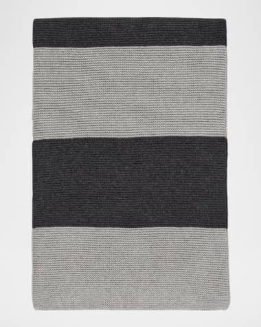 Eileen Fisher Striped Cotton and Recycled Cashmere Scarf