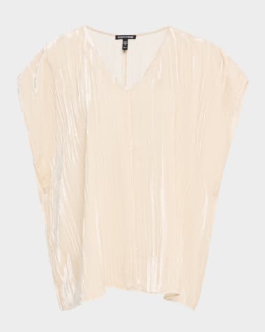 Eileen Fisher Crushed Shimmer Velvet Top