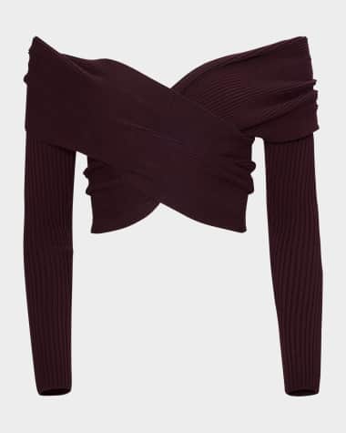 Altuzarra Virginie Cropped Off-Shoulder Sweater