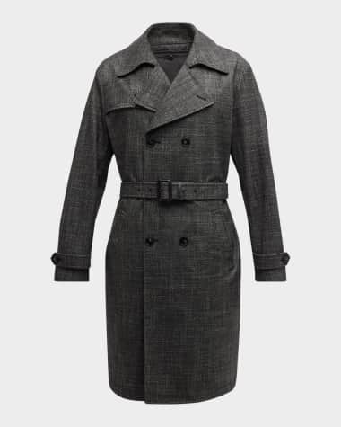 Canali Men's 90th Anniversary Melange Trench Coat