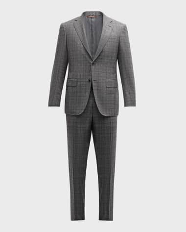 Canali Men's Prince of Wales Wool Suit