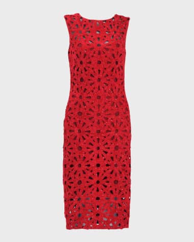 Tadashi Shoji Sleeveless Sequin Illusion Dress