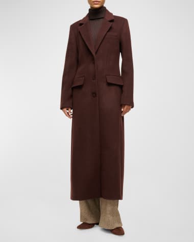 STAUD Sanza Single-Breasted Wool Coat