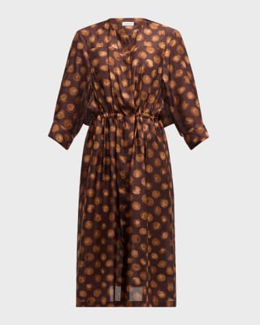 Dries Van Noten Darissa Dot-Print Silk Mini Dress