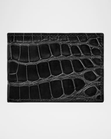 Graphic Image Men's Alligator Leather Slim Bifold Wallet