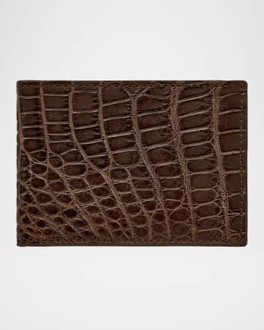 Graphic Image Men's Alligator Leather Slim Bifold Wallet
