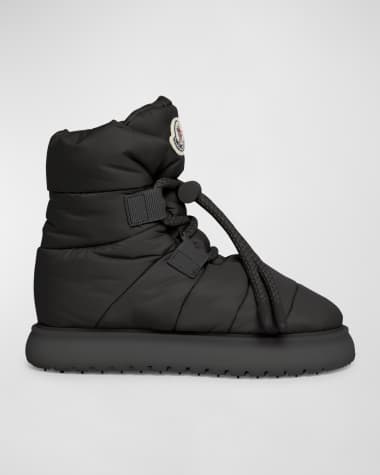 Moncler Gaia Nylon Lace-Up Snow Boots