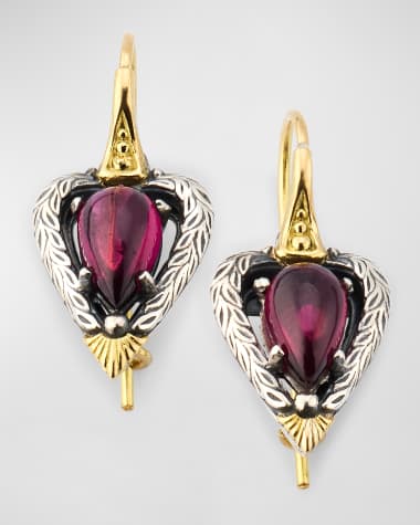 Konstantino Silver and Gold Rhodolite Pear Drop Earrings