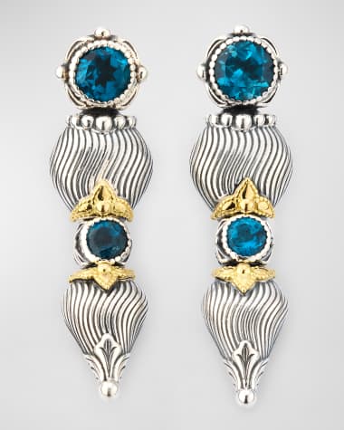 Konstantino Silver and Gold London Blue Topaz Earrings