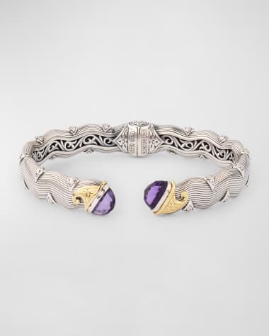 Konstantino Sterling Silver & 18K Yellow Gold Amethyst Quartz Bracelet