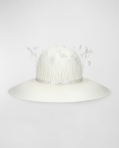 Borsalino Violet Panama Hat With Goose Feather Band