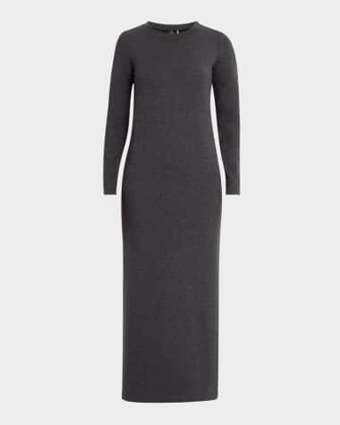 Norma Kamali Long-Sleeve Tailored Maxi Dress