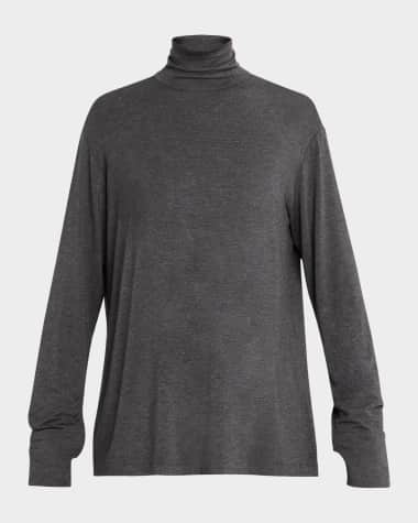 Norma Kamali Long-Sleeve Turtleneck Easy Fit Top