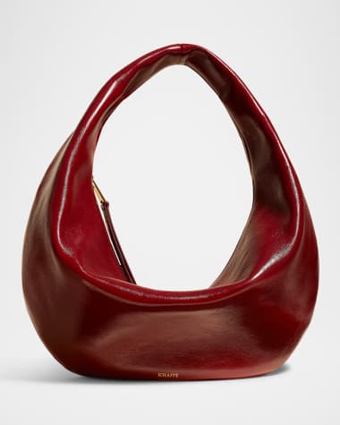 Khaite Olivia Medium Crackle Patent Hobo Bag