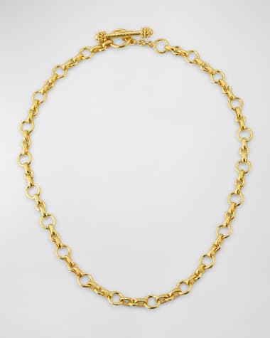 Elizabeth Locke 19K Yellow Gold Small Siena Link Necklace with Toggle Clasp, 17"L
