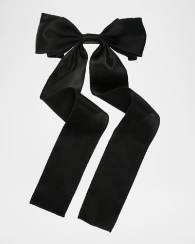 L. Erickson USA Long Satin Bow Barrette