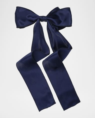 L. Erickson USA Long Satin Bow Barrette