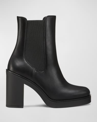 Stuart Weitzman Bethenny Leather Platform Chelsea Booties