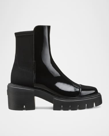Stuart Weitzman 5050 Soho Patent Stretch Ankle Booties