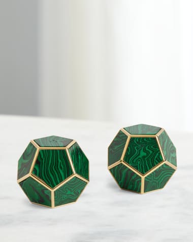 L'Objet Malachite Pentagon Spice Jewels, Set of 2