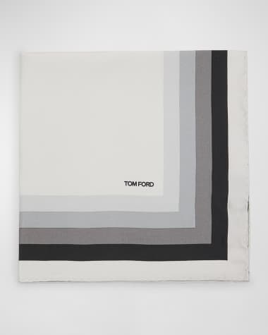 TOM FORD Men's Concentric Frame Silk Pocket Square