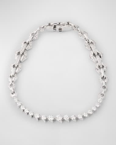 Dries Criel 18K White Gold White Diamond Flow Bond Bracelet