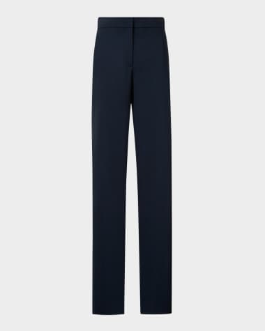 Akris punto Marla Cool Wool Straight-Leg Elastic-Waist Pants