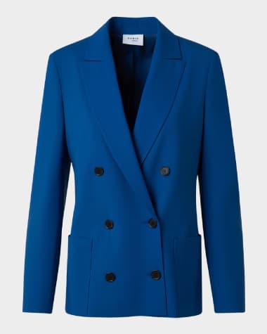 Akris punto Double-Breasted Cool Wool Jacket