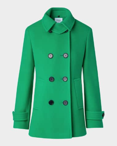 Akris punto Short Double-Breasted Wool Coat