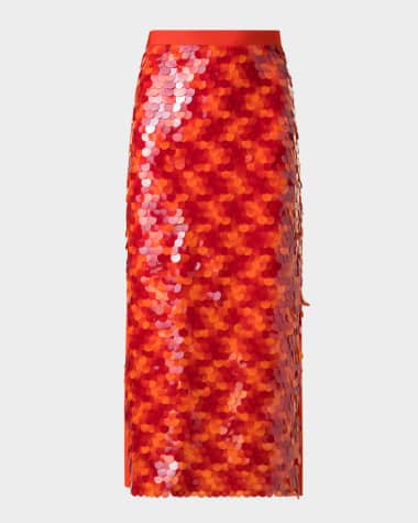 Akris punto Mix Media Lasercut Dot Sequined Midi Skirt