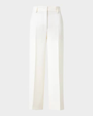 Akris punto Chiara Wool Tricotine Wide-Leg Ankle Pants