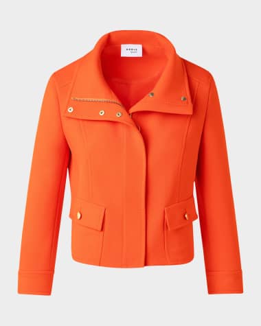 Akris punto Fitted Wool Tricotine Jacket
