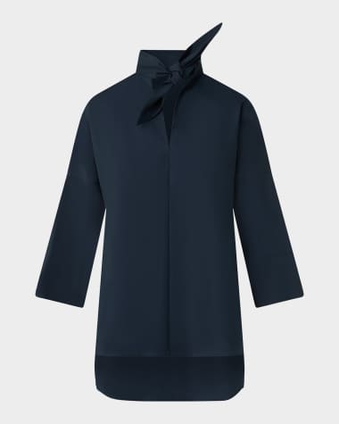 Akris punto Marine Knot Poplin Tunic Blouse